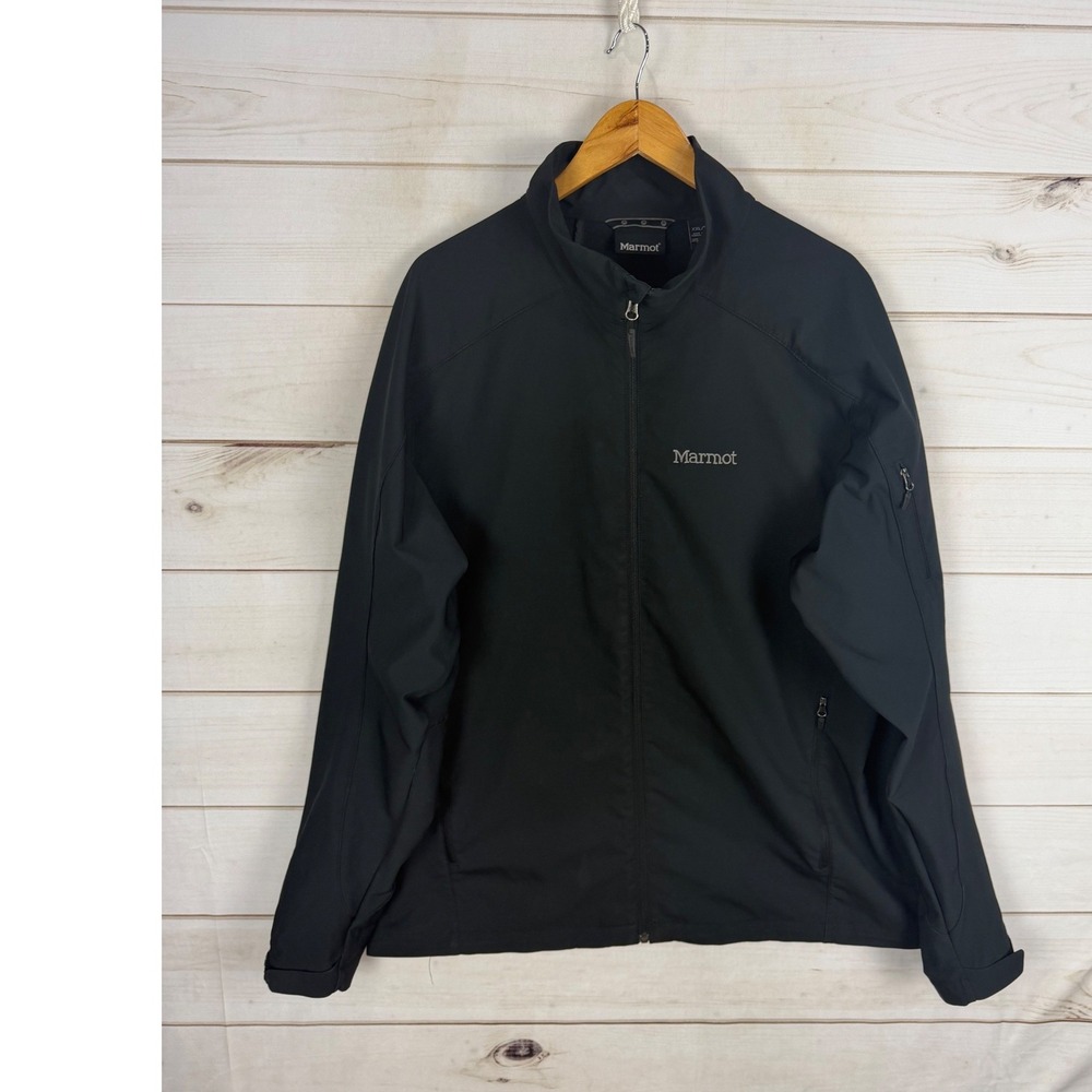 Marmot Jacket Mens XXL Black Softshell Full Zip Outdoor Hiking Coat